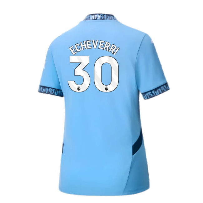 Authentic Design True Football Man City Home Shirt Womens Echeverr...