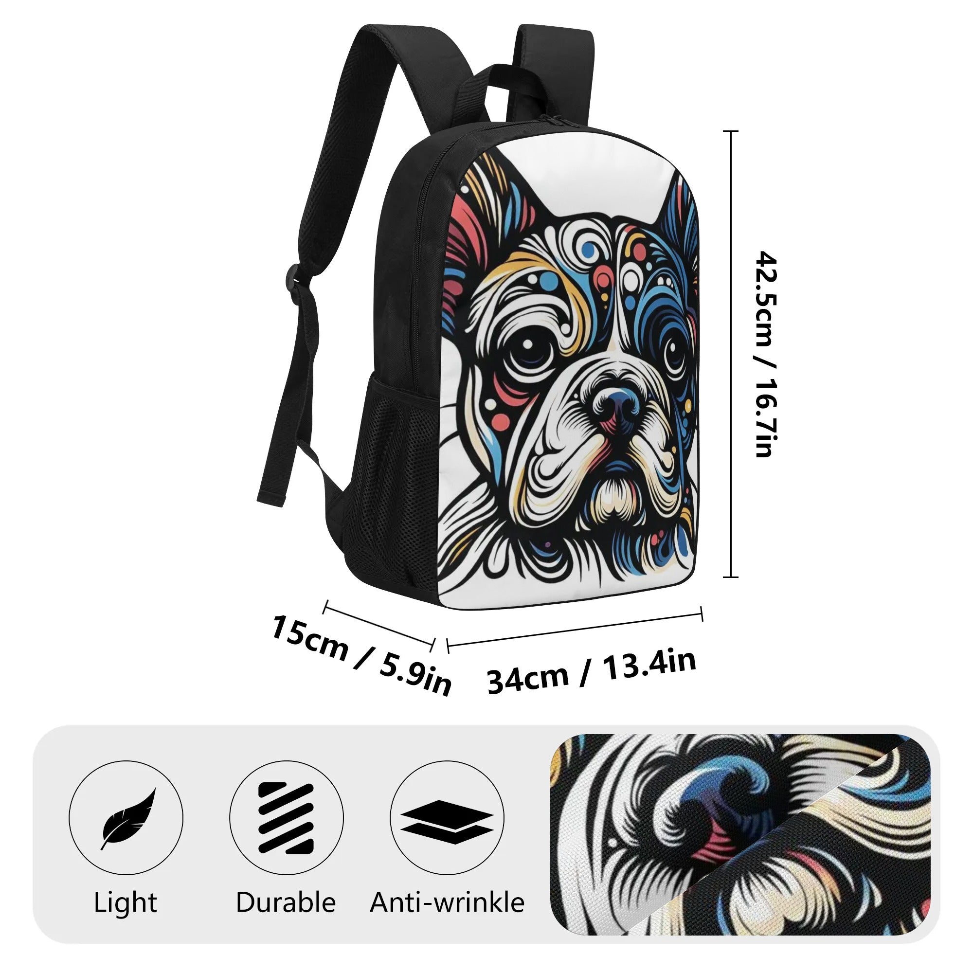 Frankie - Durable 17 Inch Backpack Summer Wear | Vet-recommended