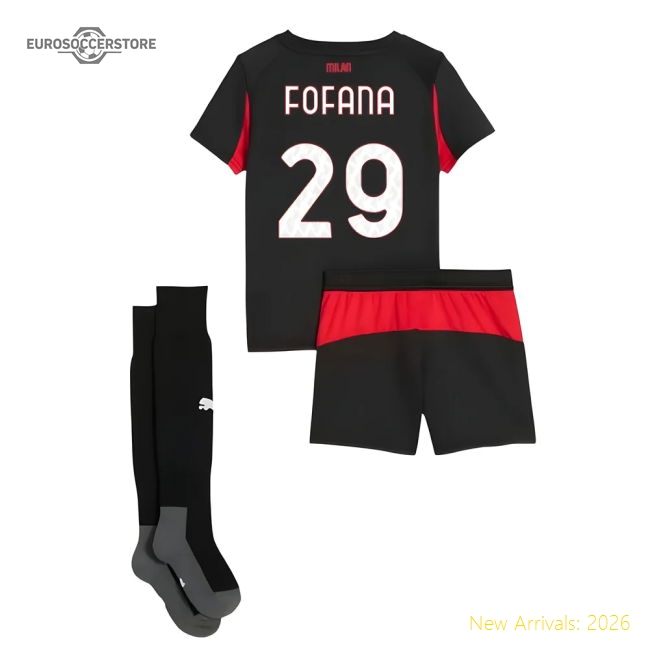 2025-2026 AC Milan Home Mini Kit (Fofana 29)