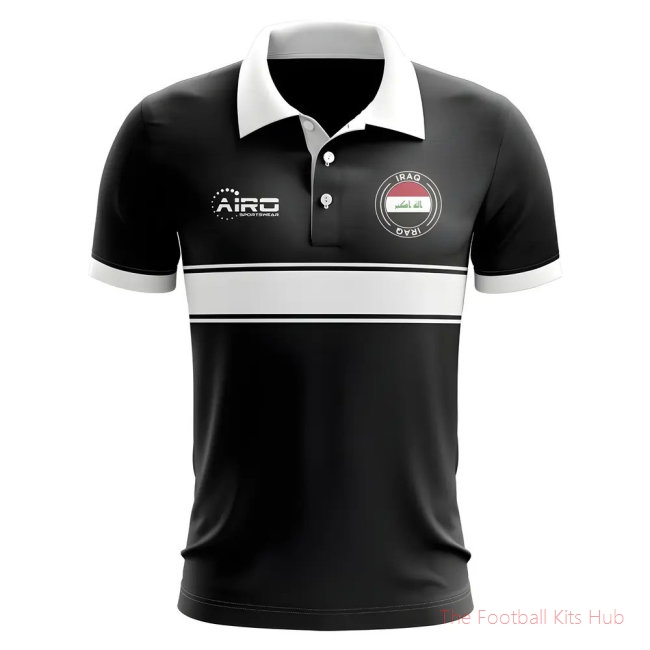 Iraq Concept Stripe Polo Shirt (Black)