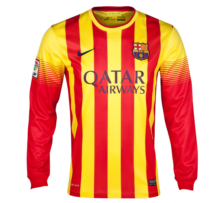 Performance Driven Barca 13-14 Barcelona Away Long Sleeve Soccer