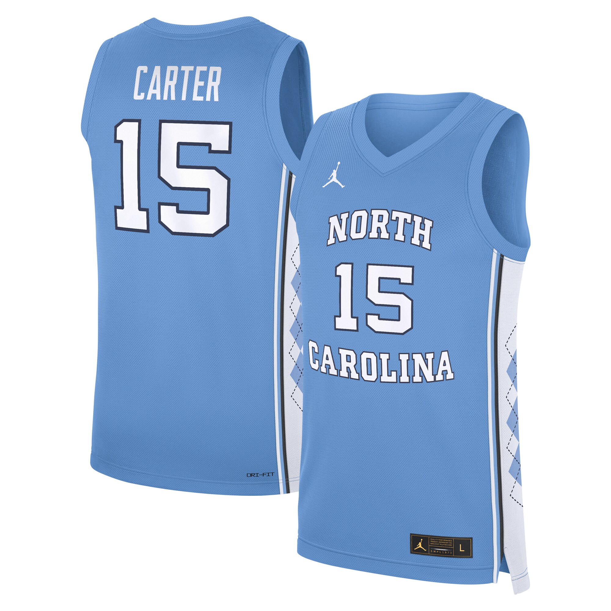 [DDG] Vince Carter North Carolina Tar Heels Road Replica Basketball Jersey - Carolina Blue
