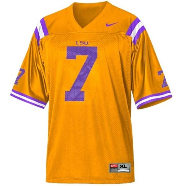 Youth LSU Tigers #7 Gold Youth Pro Series Jersey - Officially