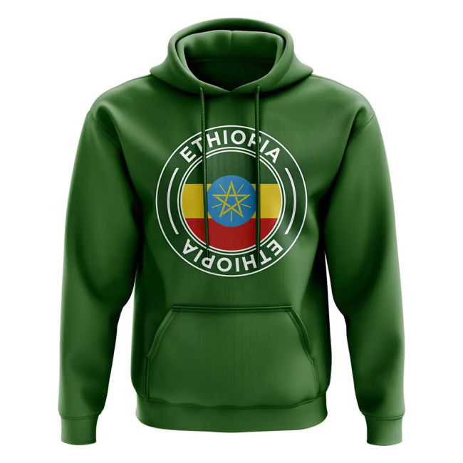 Exclusive-Design Match-Ready Ethiopia Football Badge Hoodie (Green)