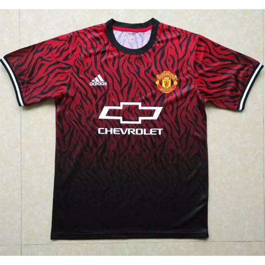Breathable Man Utd Manchester United 201718 Red Black Jersey Shirt