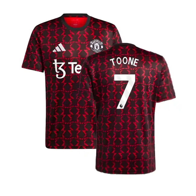 2024-2025 Man Utd Pre-Match Jersey (Black) (Toone 7)