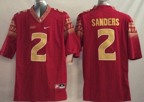 Men's None Red 2014 home jersey Deion Sanders #2 college football