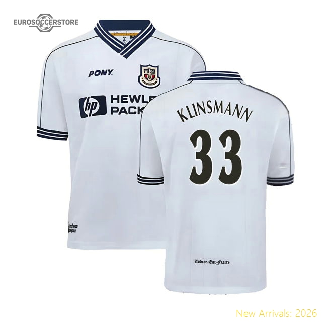 Official 1997-1999 Tottenham Home Pony Retro Shirt (klinsmann 33)
