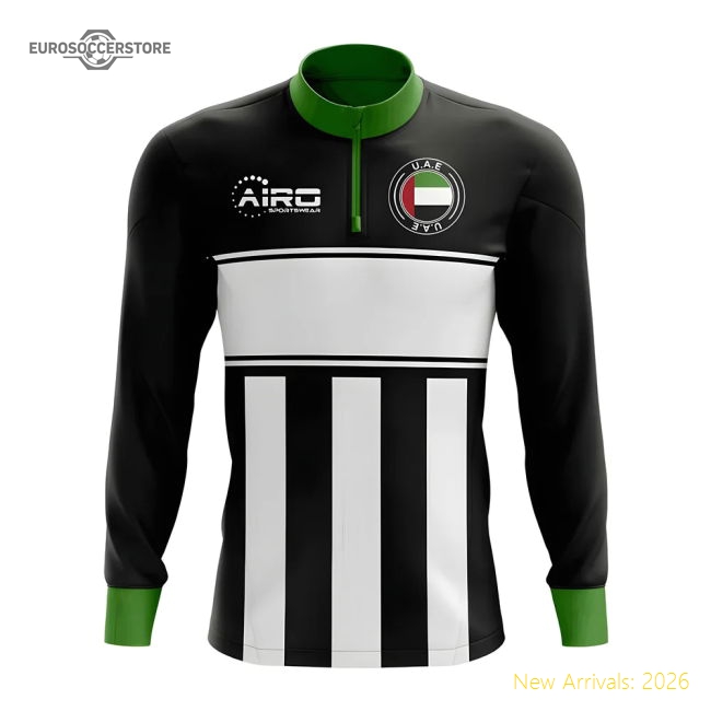UAE Concept Football Half Zip Midlayer Top (Black-White)