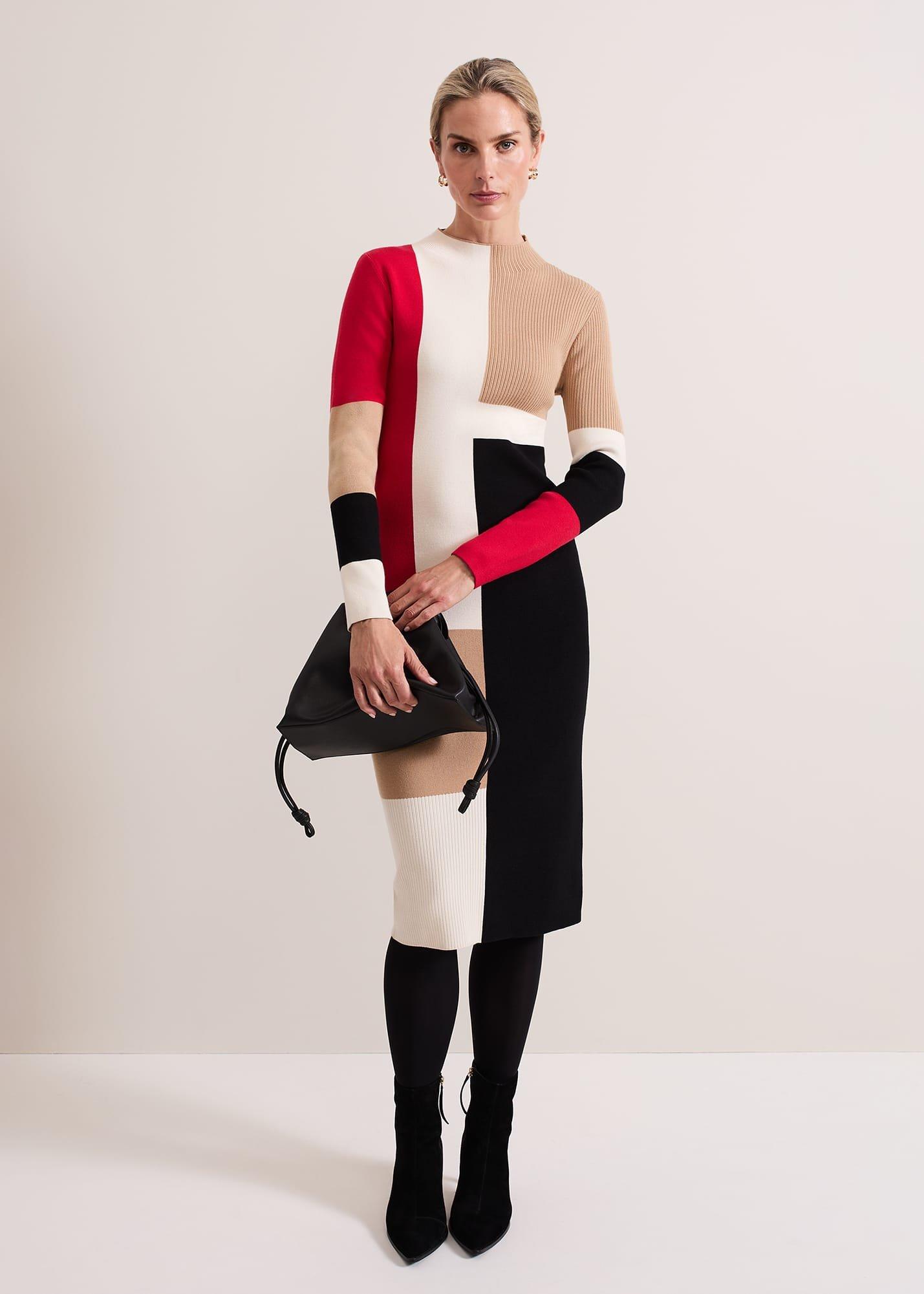 Nancy Colourblock Column Midi Dress