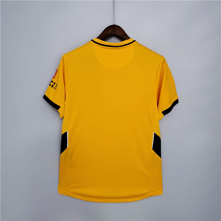 Comfort Fit Wolverhampton Wanderers 21-22 Home Yellow Soccer Jerseys