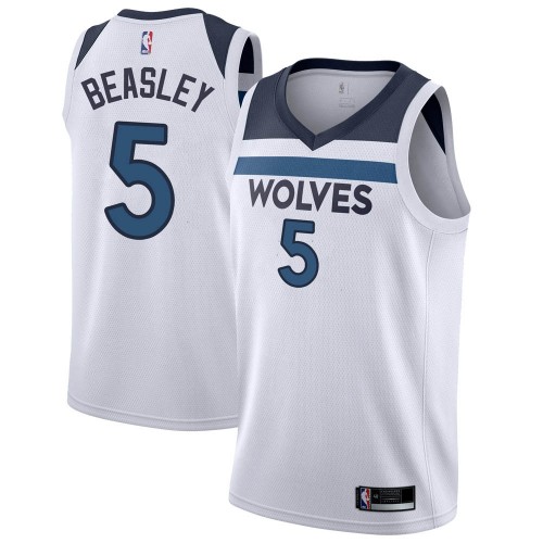 White Nike M. Timberwolves #5 NBA Jersey Basketball Jersey Quality