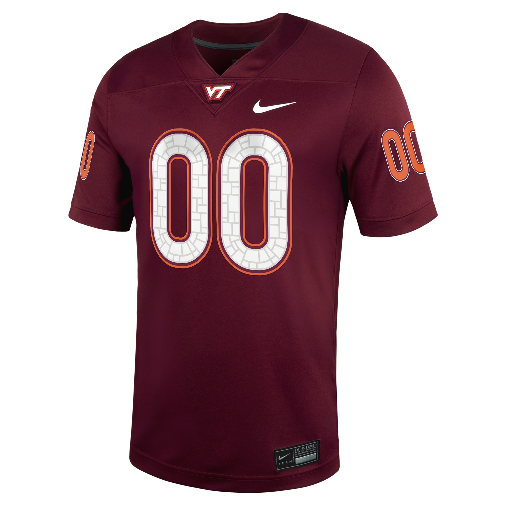 [NJP] Virginia Tech Hokies Custom Football Game Jersey - Maroon