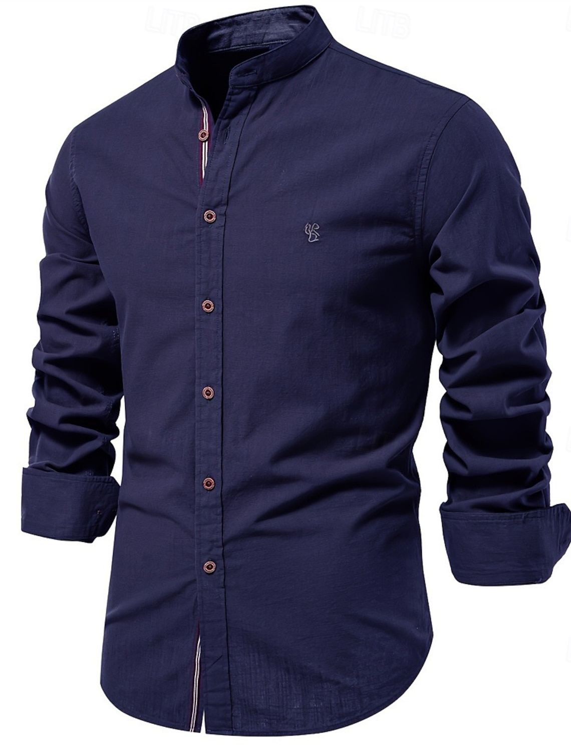 Men's Shirt Linen Shirt Summer Shirt Button Up Shirt Plain Casual Daily Blue Black White Light Green Long Sleeve Collar Spring & Summer Clothing Apparel Embroidered