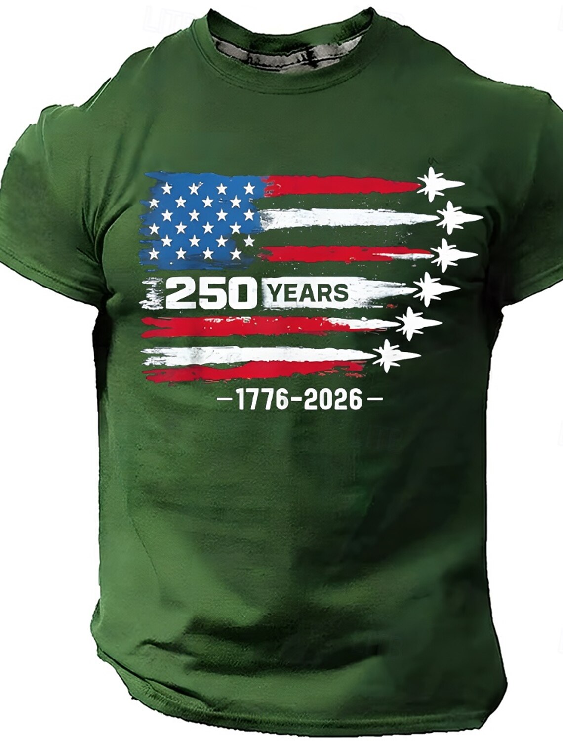 4th of July 2026 250th Men's 250 Years 1776 2026 Fighter Jets American Flag Patriotic 250th Anniversary Military Air Force Graphic T Shirt Casual Navy Blue Designer Apparel S M L XL XXL XXXL
