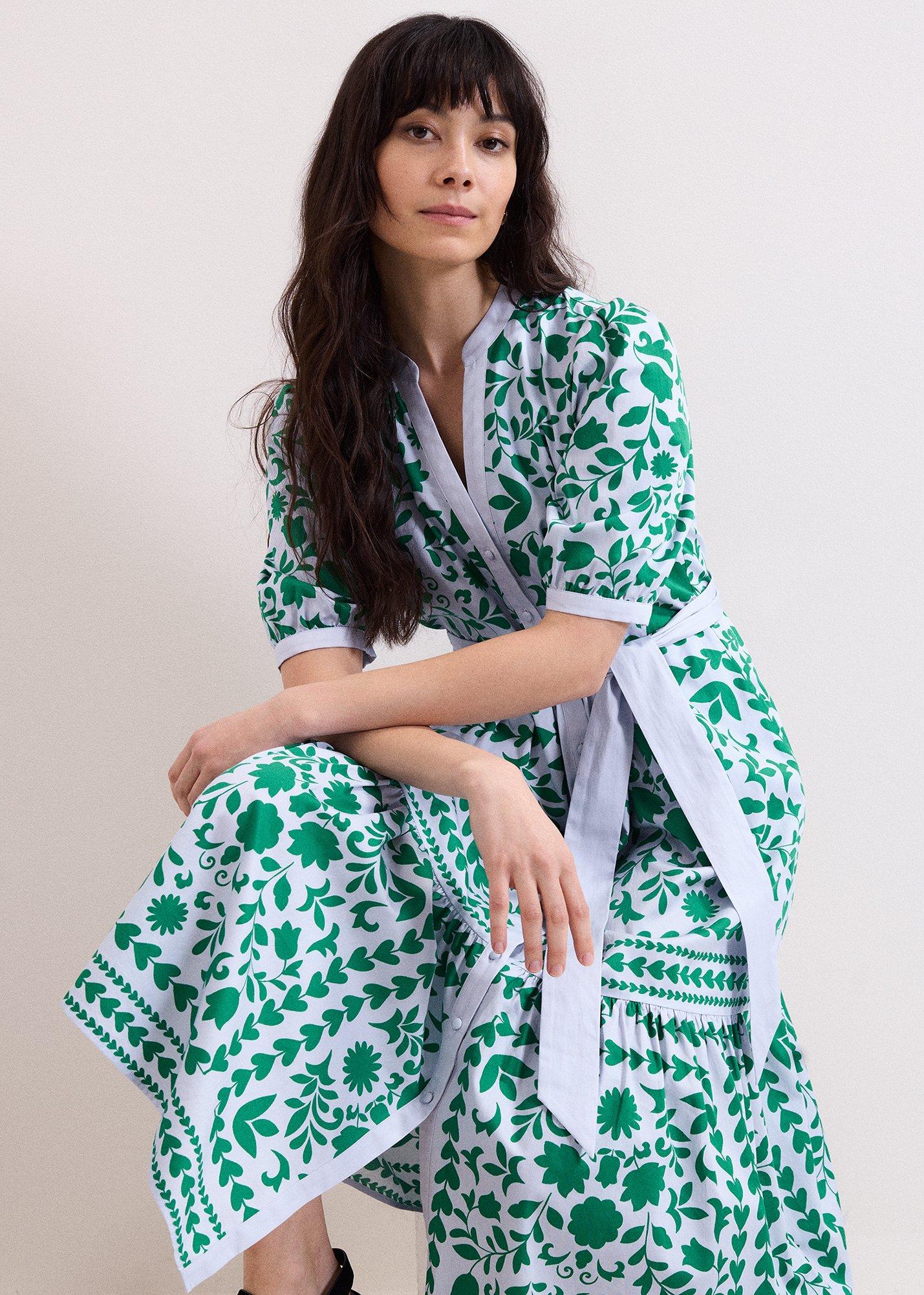 Petite Trinity Heart And Floral Midi Shirt Dress