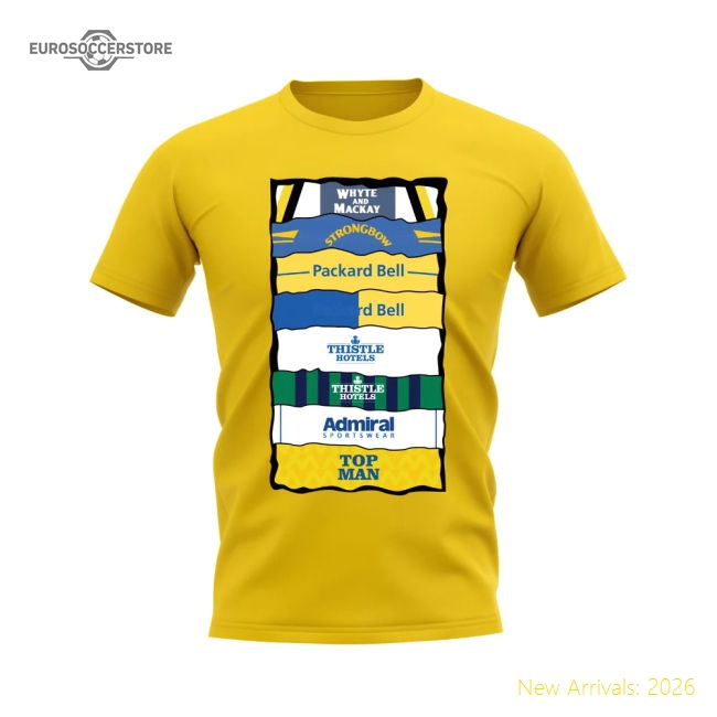 Leeds Shirt Sponsor History T-shirt (yellow) - Match Day Jersey