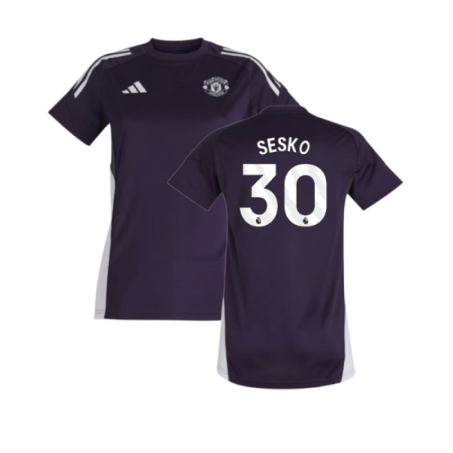 2025-2026 Man Utd Training Jersey (Aurora Plum) Womens (Sesko 30)