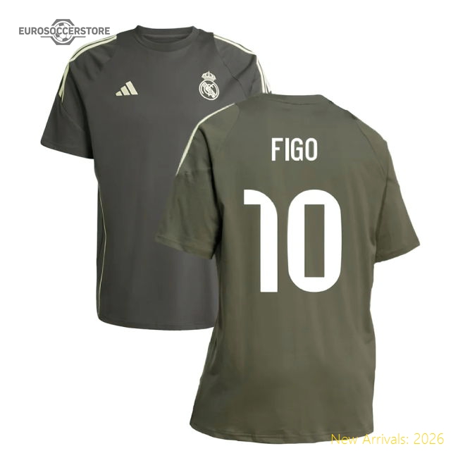 Top-Quality 2025-2026 Real Madrid Training Tee (Utility Grey) (Figo