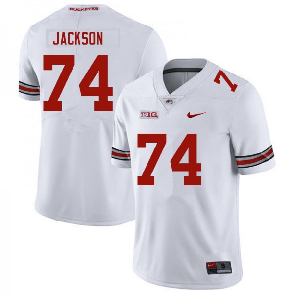 Men Ohio State Buckeyes #74 Donovan Jackson White Nike Stitch Jersey