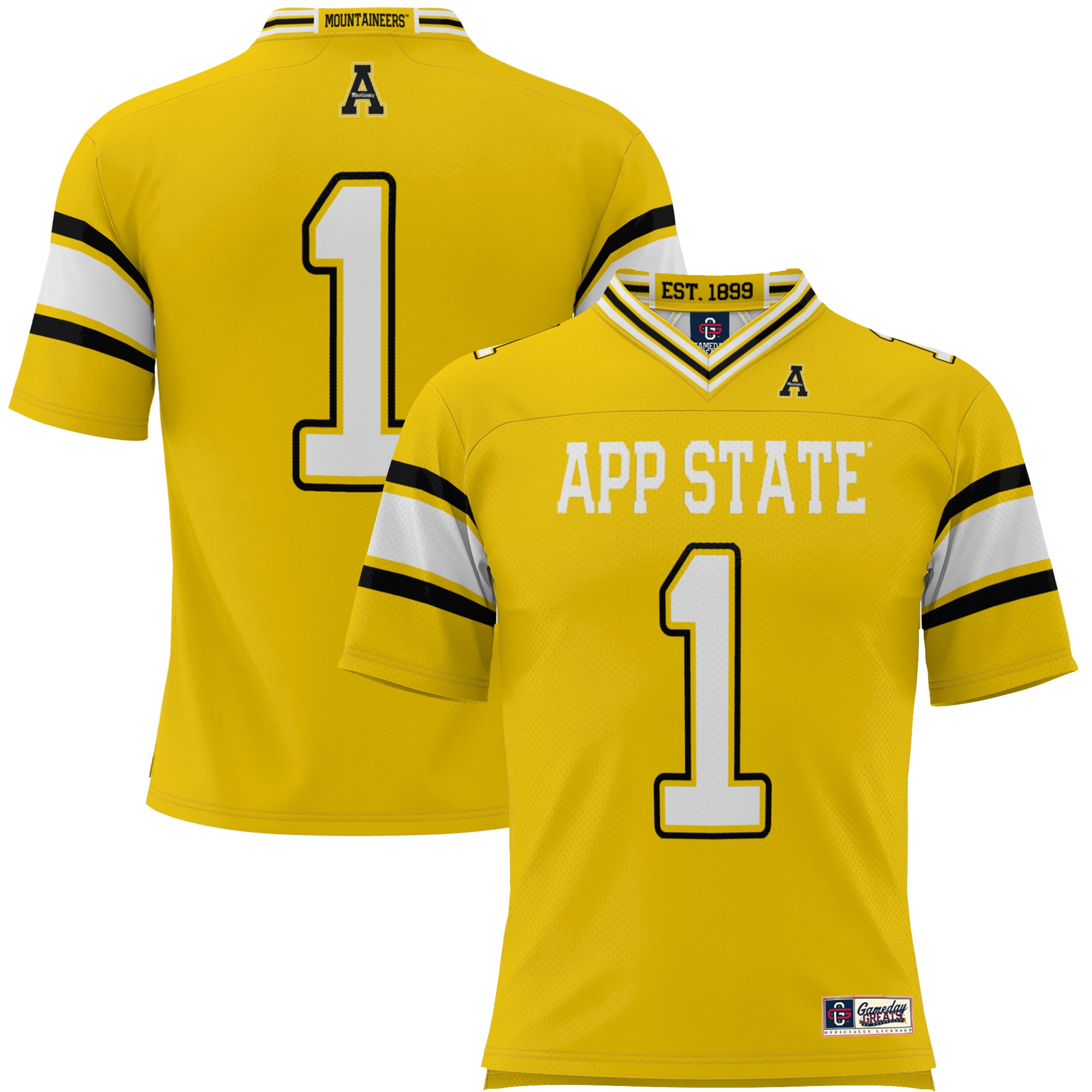 #1 Appalachian State Mountaineers GameDay Greats Youth Endzone 2026 Season Football Jersey - Gold