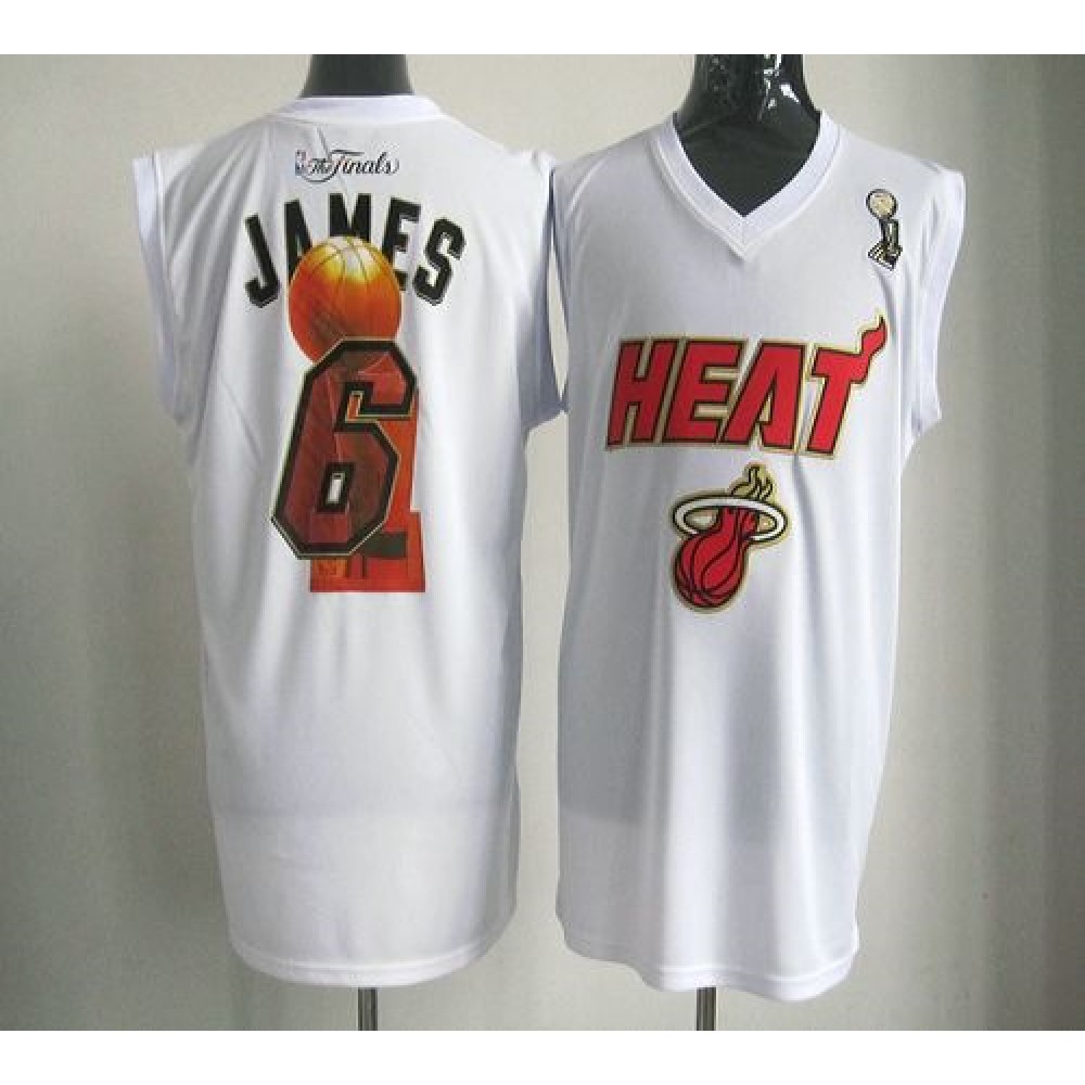 Fan Favorite Affordable Men's Heat #6 LeBron White Basketball Jersey