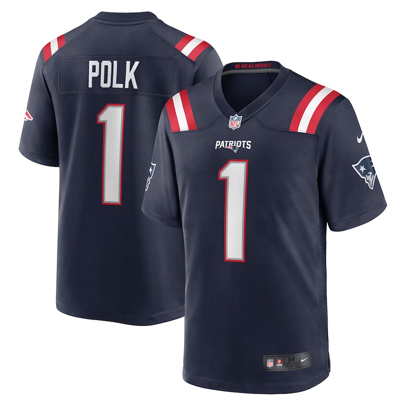 None JaLynn Polk NE Patriots Bold Premium Material Jersey Game Day Wea