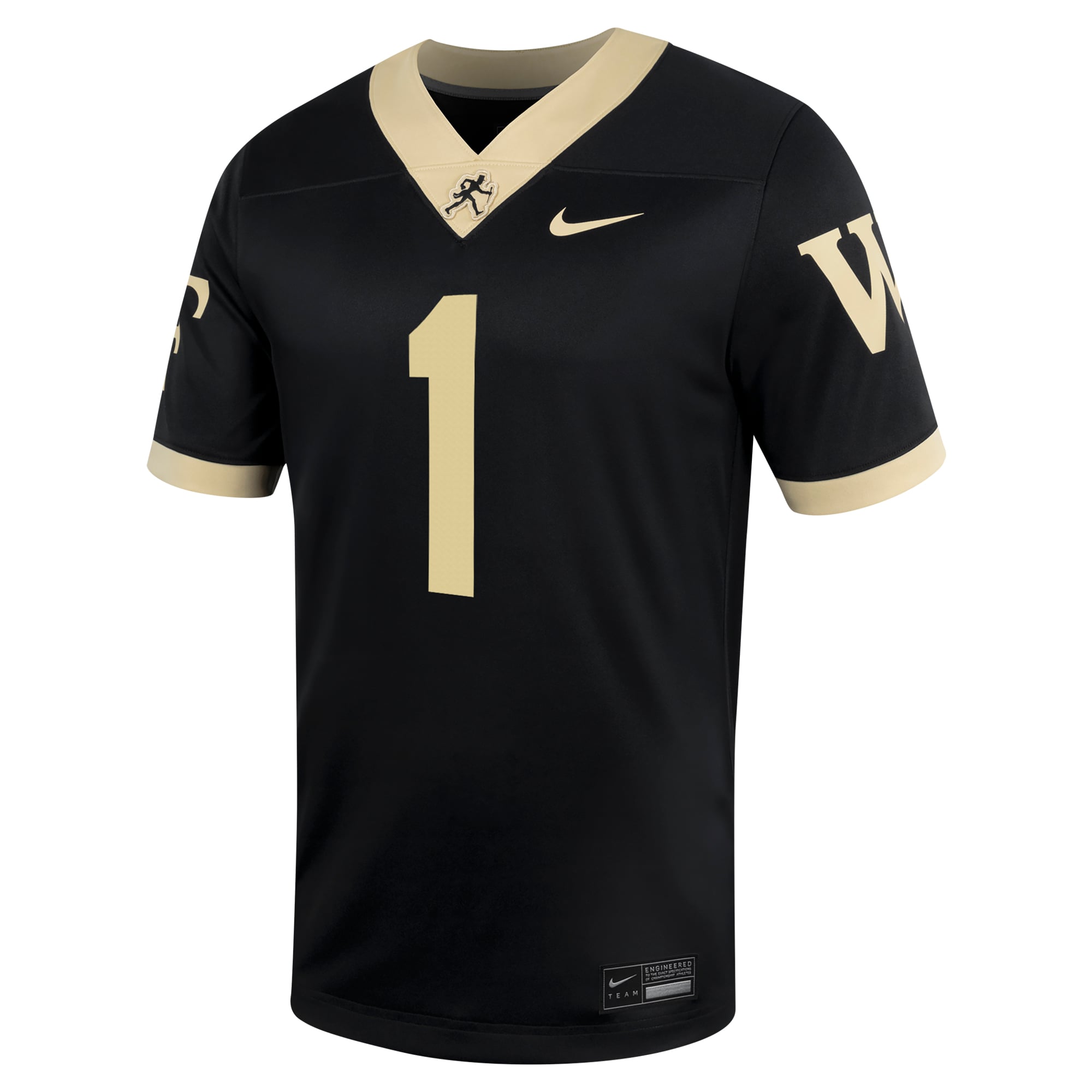 Men's #1 Black Wake Forest Demon Deacons Football Jersey