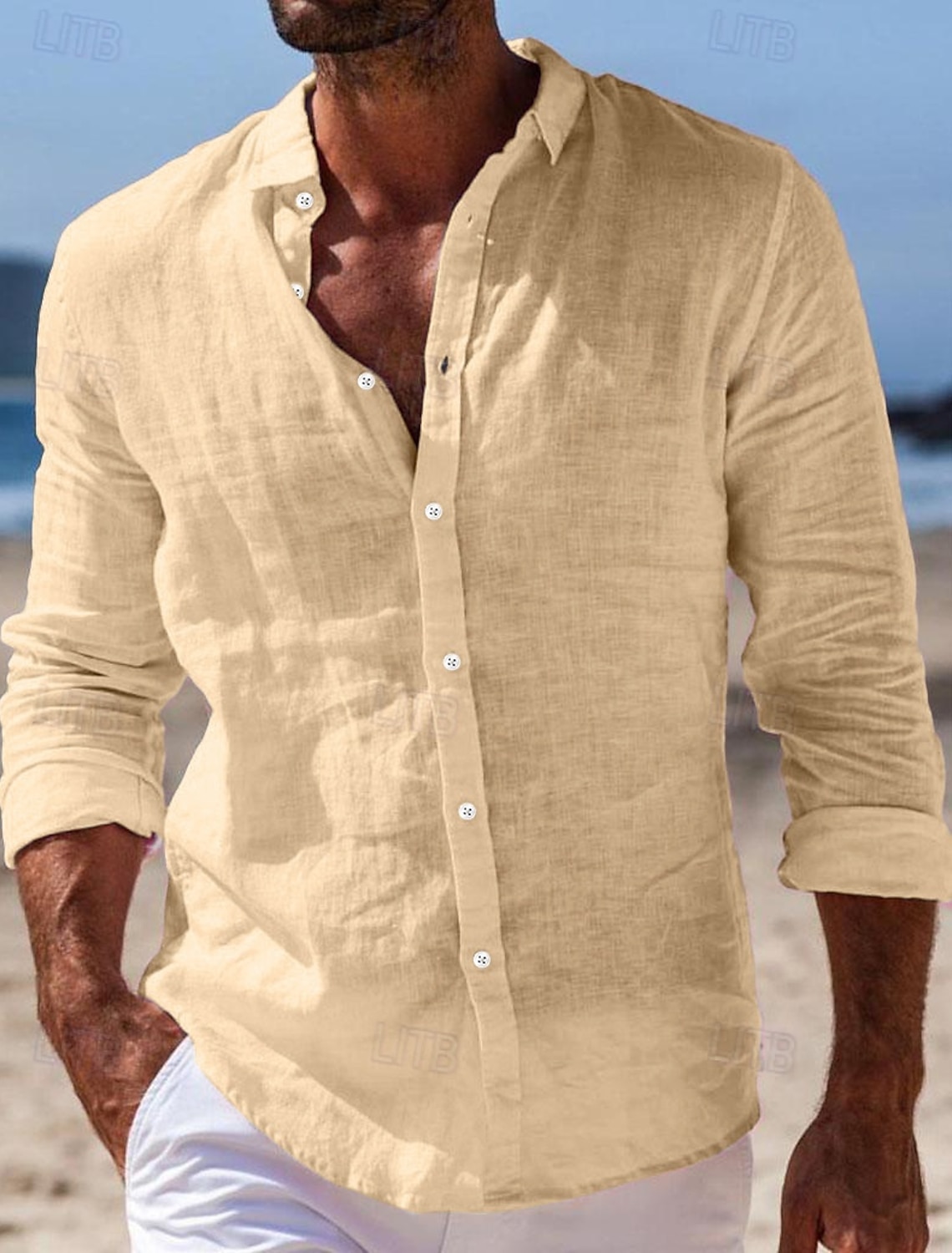 Men's Linen Shirt Summer Shirt Beach Wear Button Up Shirt Plain Vacation Curise Black White Light Green Pink Short Sleeve Turndown Summer Clothing Apparel