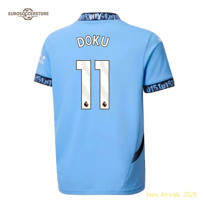 2024-2025 Man City Home Shirt (Kids) (Doku 11)