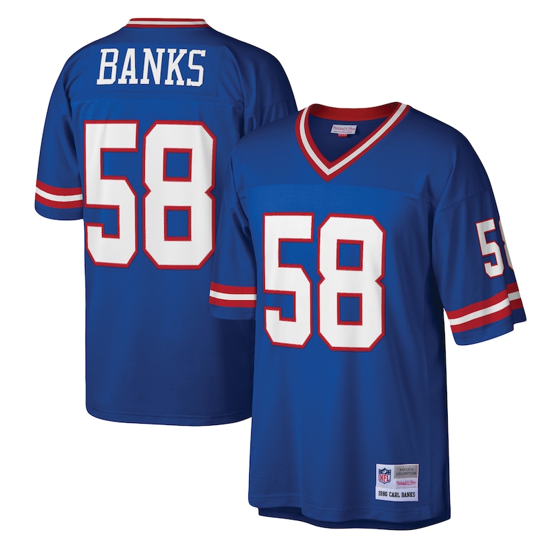 None Carl Banks NY Giants Retro Top-Grade Jersey Football Apparel