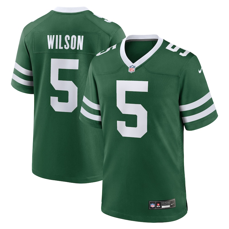 None Garrett Wilson Team Captain NY Jets High-Quality Jersey