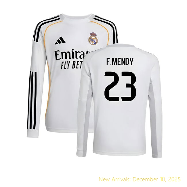 2025-2026 Real Madrid Long Sleeve RM Professional Home Shirt (Kids)