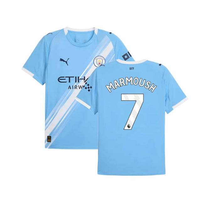 Football Man City Home Shirt Marmoush #7 Pro Series Intense 2024-2...