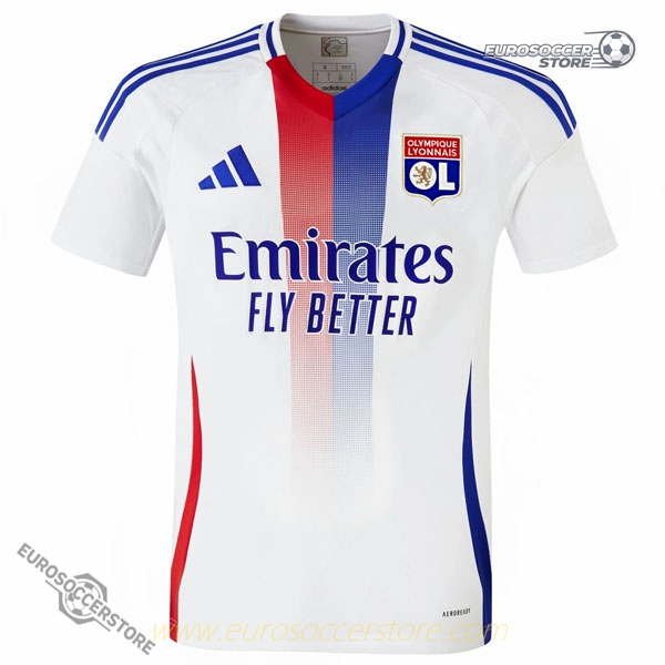 Olympique Lyonnais Lyon Home Football Jersey for the 24-25 Season