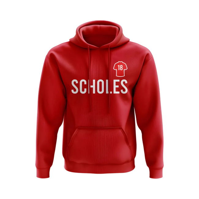 Paul Scholes Man United Number Hoody (Red)