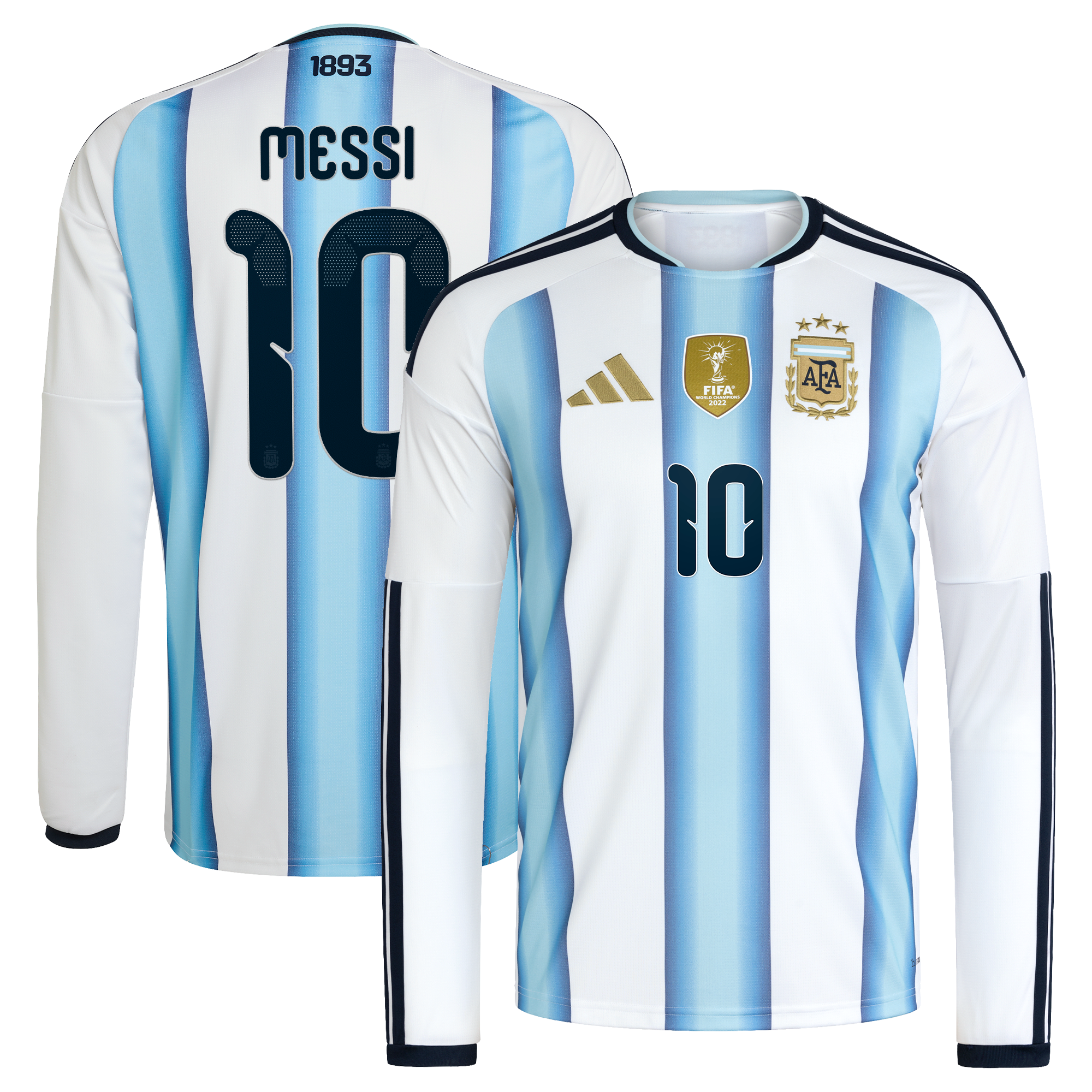 [SJH] Lionel Messi #10 Argentina National Team 2026 Home Replica Long Sleeve Jersey - White