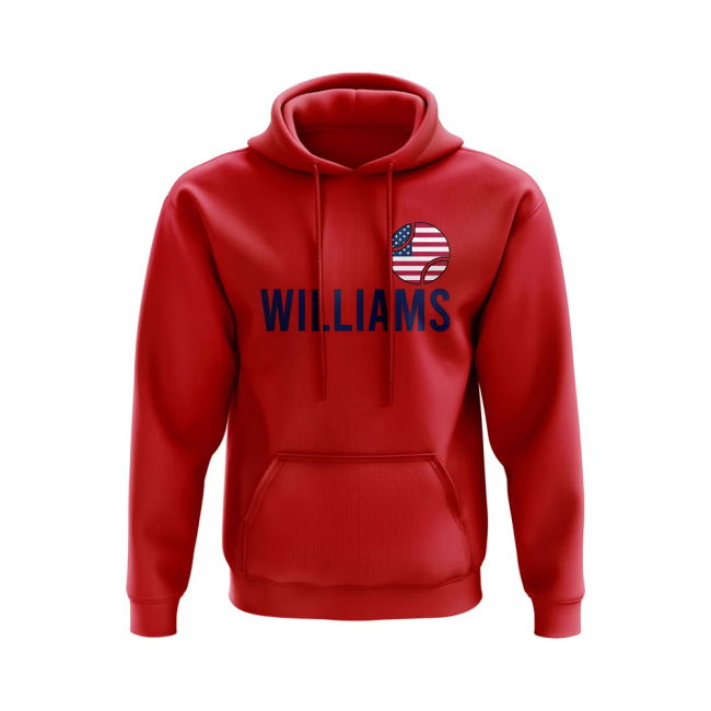 Limited-Edition Exclusive-Design Serena Williams Usa Name Hoody (Red)