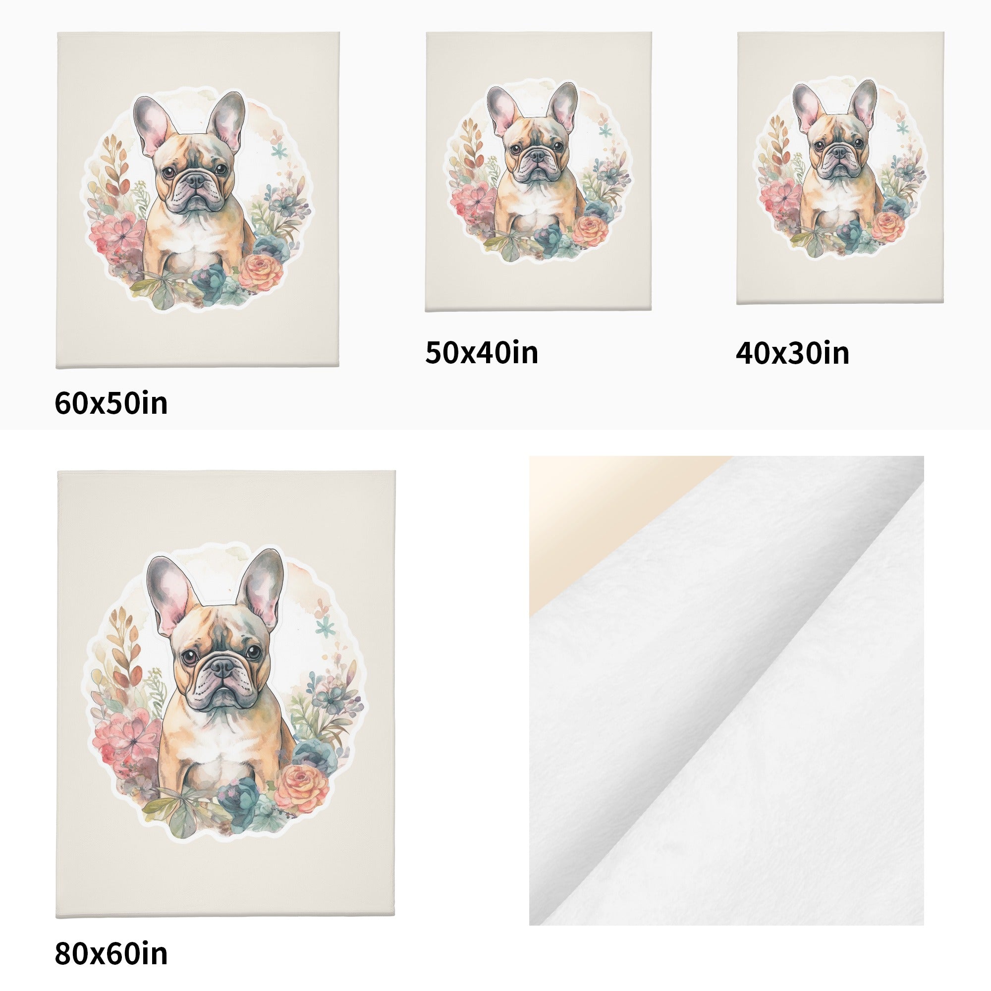 French Bulldog Flowers Blanket Cute Frenchie Essential