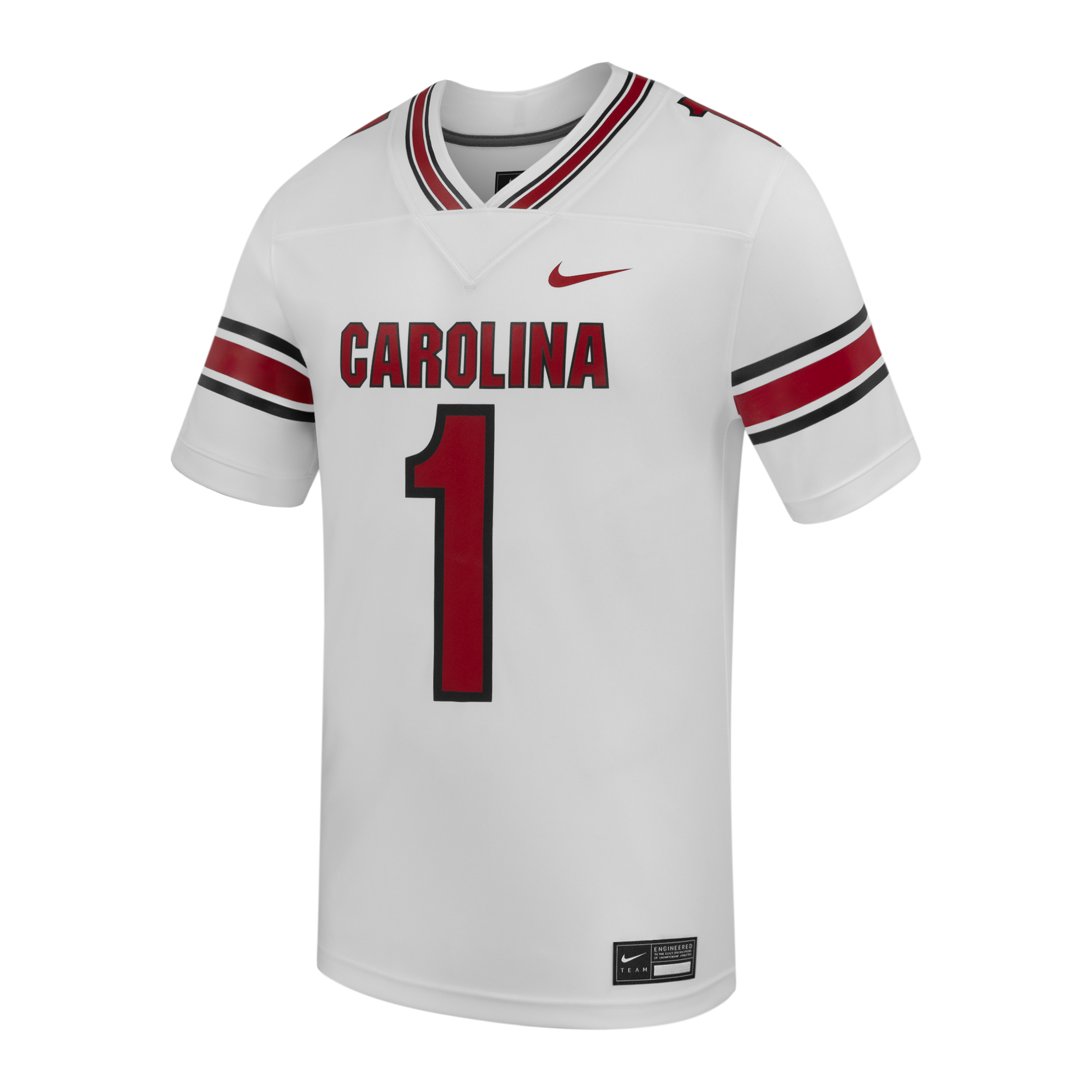 #1 South Carolina Gamecocks Road Replica Football Jersey - White