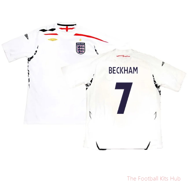 England 2007-09 Home Shirt (2XL) (Excellent) (BECKHAM 7)