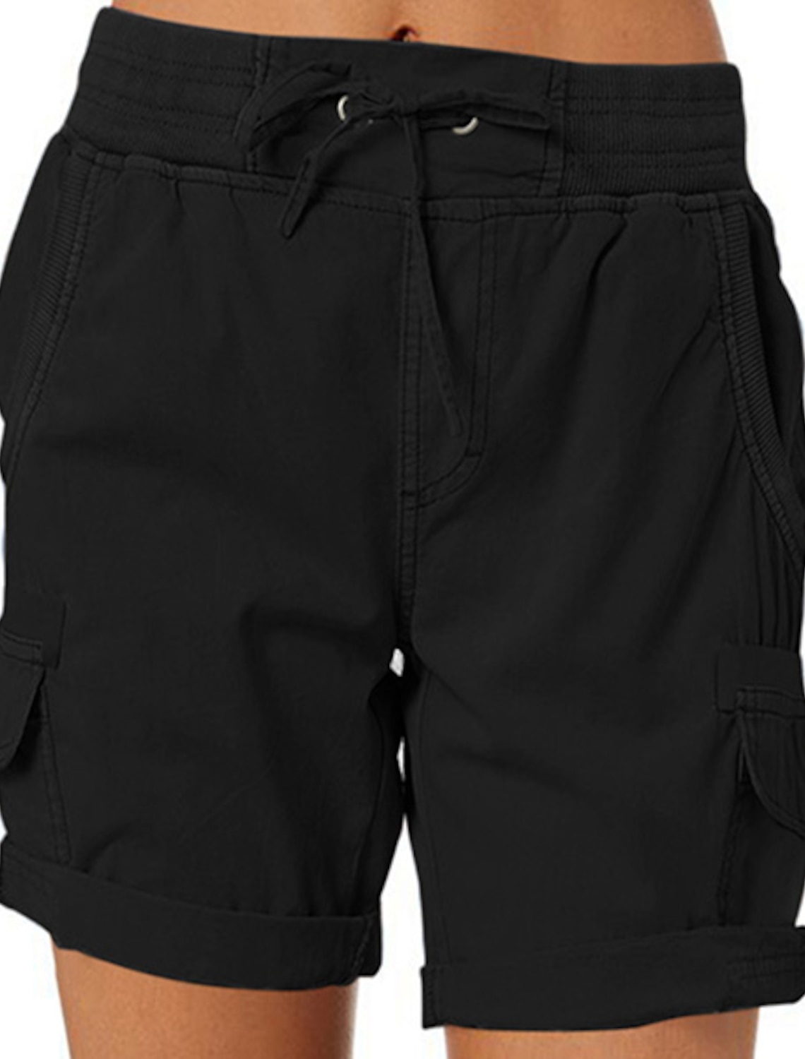 Women's Bermuda shorts Drawstring Elastic Waist Ripstop Quick Dry Multi Pockets Blue Light Blue Dark Khaki grey blue Summer Spring