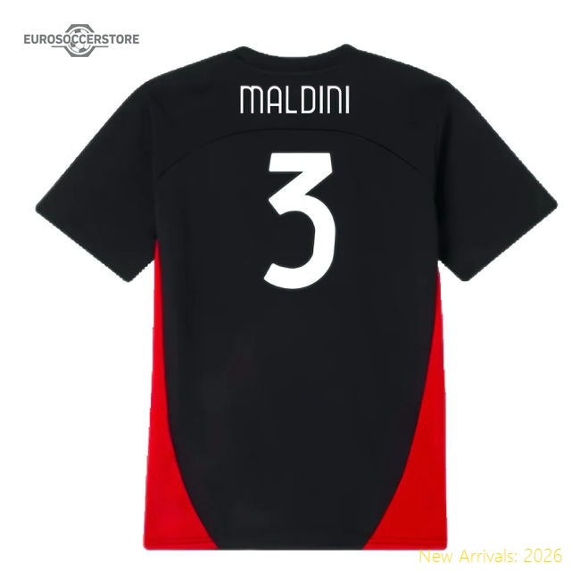 2024-2025 AC Milan Training Shirt (Black) - Kids (Maldini 3)