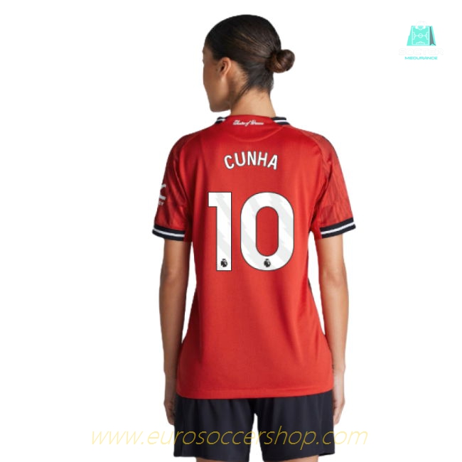 2025-2026 Man Utd Authentic Home Shirt (Womens) (Cunha 10)