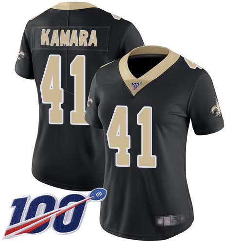 Authentic NFL O S Saints #41 Alvin Kamara Black Limited Jersey
