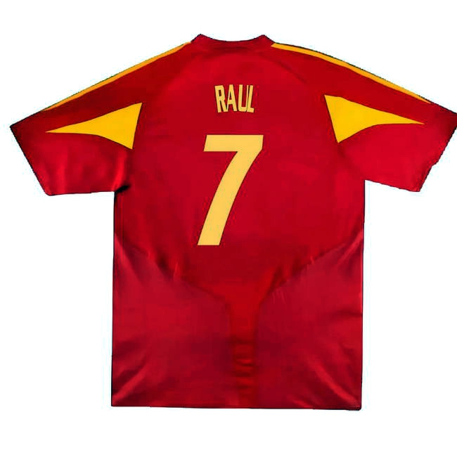 Spain 2004-06 Home Shirt ((Very Good) XL) (Raul 7)