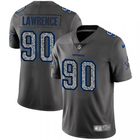 Official NFL DAL Cowboys #90 Demarcus Lawrence Gray Fashion Jersey