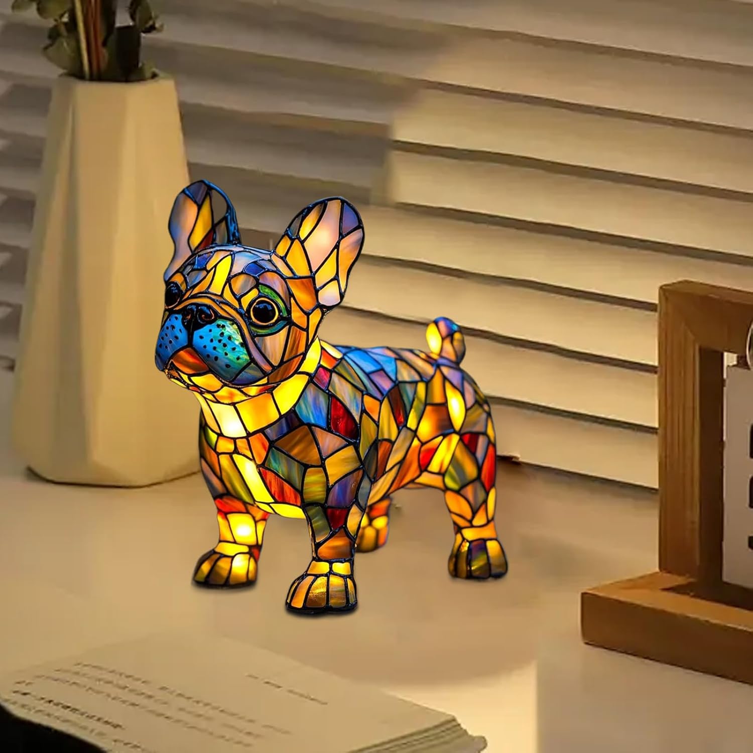 Frenchie Resin LED Light – Cute Night Desk Lamp for Bedroom Office