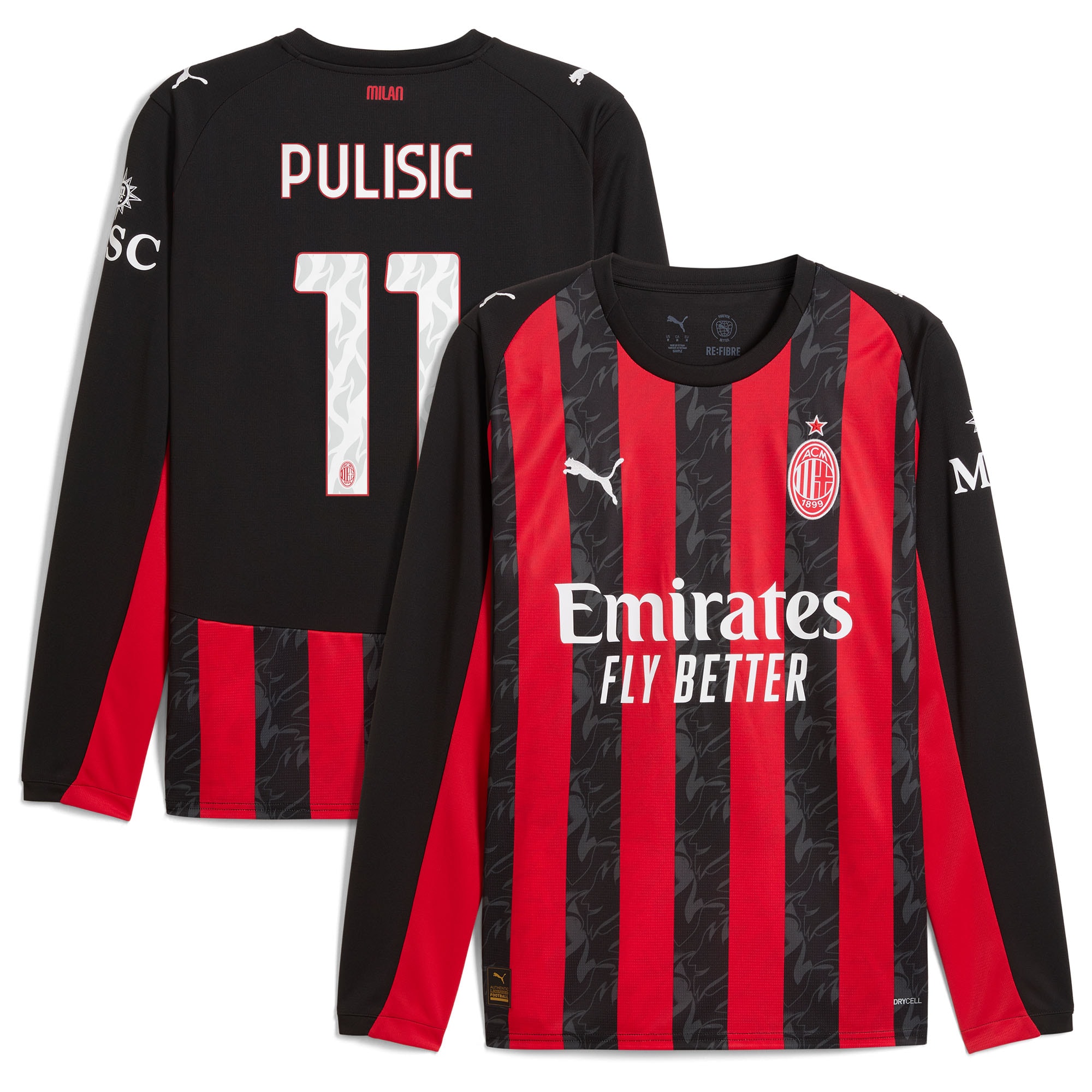 AC Milan Men's 2025 Durable Replica - Authentic - Free Shipping