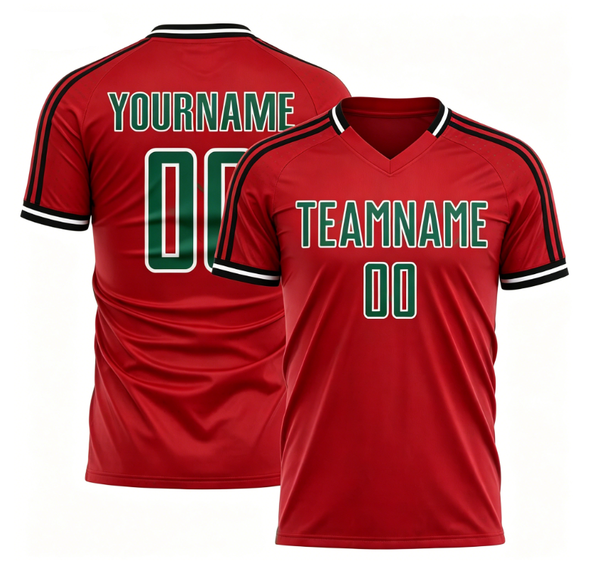 Uniform Custom Blue-White Jersey Red Light Football Sports Sublimation Lines